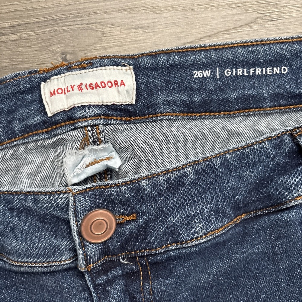 Molly & Isadora Girlfriend High Rise Jeans Womens Plus size 26W Distressed - Picture 5 of 13